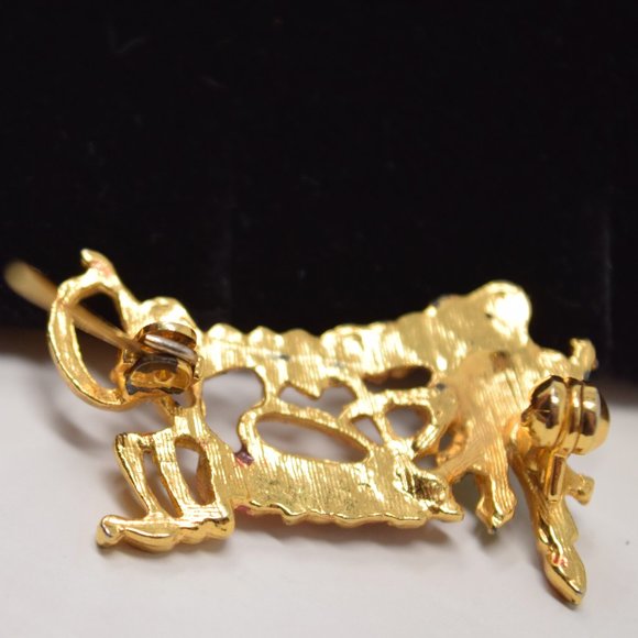 Merry Christmas Brooch Candle Goldtone Holiday Retro Festive Pin Party Office - Picture 8 of 8